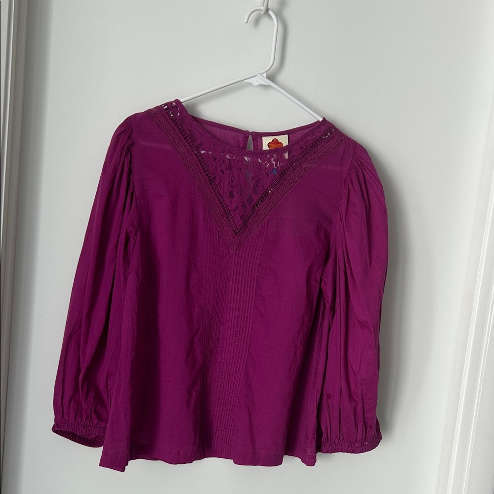 FARM rio for Anthropology Cotton Magenta Top Size Small - Picture 3 of 13